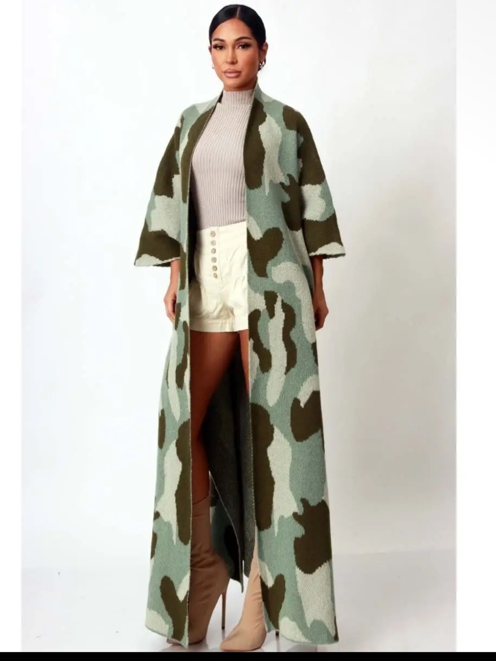 Camouflage Long Cardigan